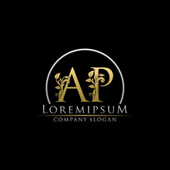 Luxury Gold AP Letter Logo