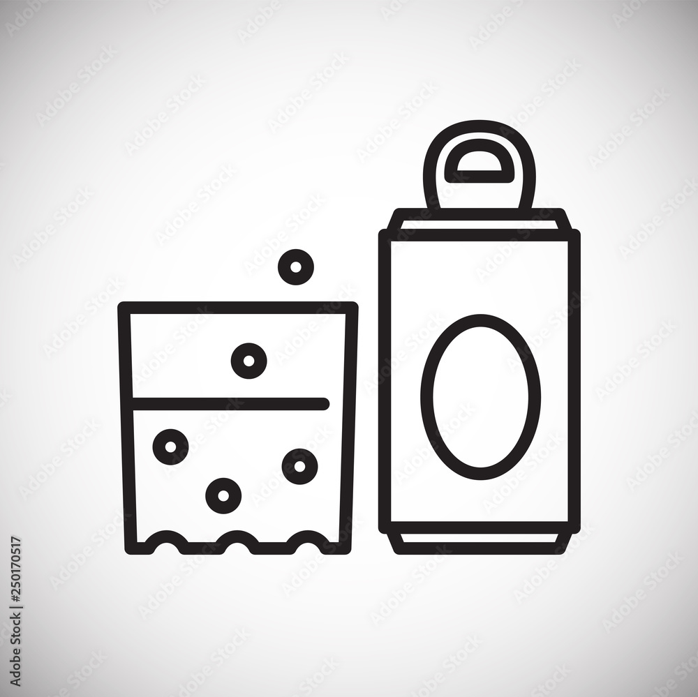 Poster fizzy drink icon on white background for graphic and web design, modern simple vector sign. internet
