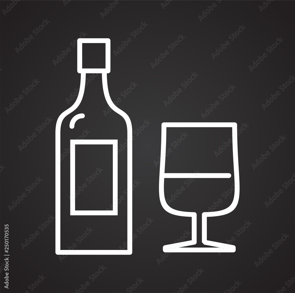 Poster fizzy drink icon on black background for graphic and web design, modern simple vector sign. internet