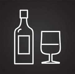 Fizzy drink icon on black background for graphic and web design, Modern simple vector sign. Internet concept. Trendy symbol for website design web button or mobile app