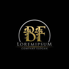 Luxury Gold BF Letter Logo