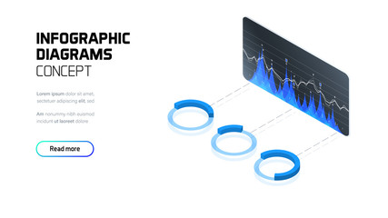 Infographic diagrams and charts, business and finance analytics and statistics, big data technology, trading analysis © CreativeCore