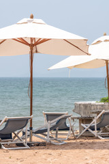 Beautiful tropical view of sunny beach at the summer.