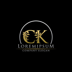 Luxury Gold CK Letter Logo
