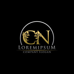 Luxury Gold CN Letter Logo