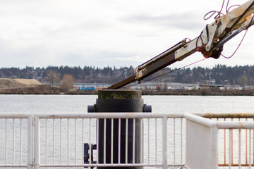 Rusty crane at New Westminster quay