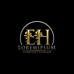 Luxury Gold EH Letter Logo