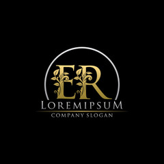 Luxury Gold ER Letter Logo