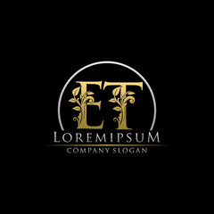 Luxury Gold ET Letter Logo