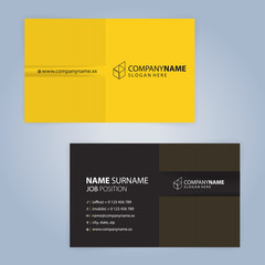 Yellow and Black modern business card template, Illustration Vector 10