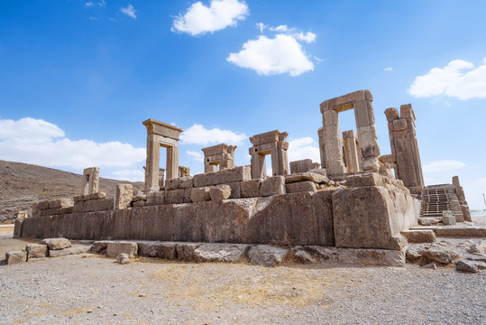 Ruins of Ancient City Persepolis or Takht-e-Jamshid, Capital of the Achaemenid Persian Empire in Shiraz, Iran - Powered by Adobe
