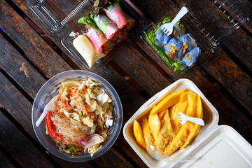 Thai snacks on table