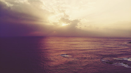 Aerial Sunset View of Satsuma Peninsula Shoreline, Kagoshima