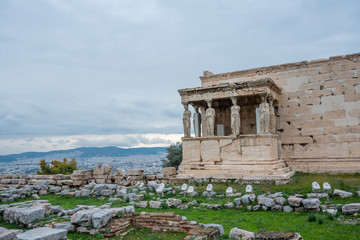 Famous Temple of Athena Nike at the Acropolis of Athens, Greece