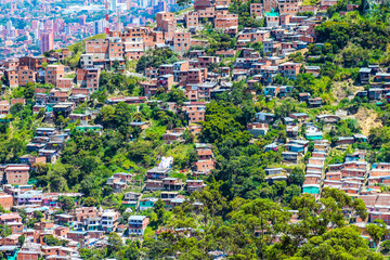 Aerial view of city in the mountains