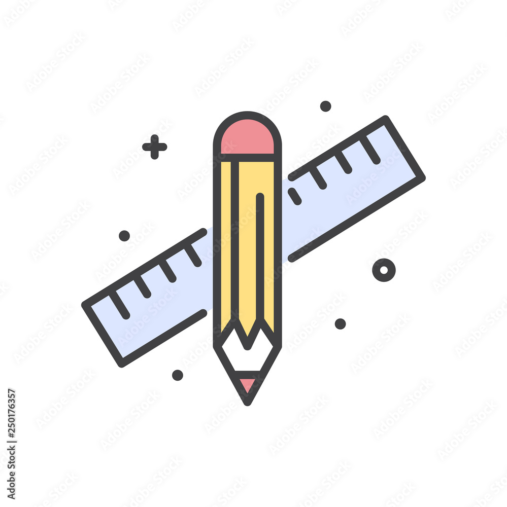 Fototapete Designer tool line icon on white background for graphic and web design, Modern simple vector sign. Internet concept. Trendy symbol for website design web button or mobile app