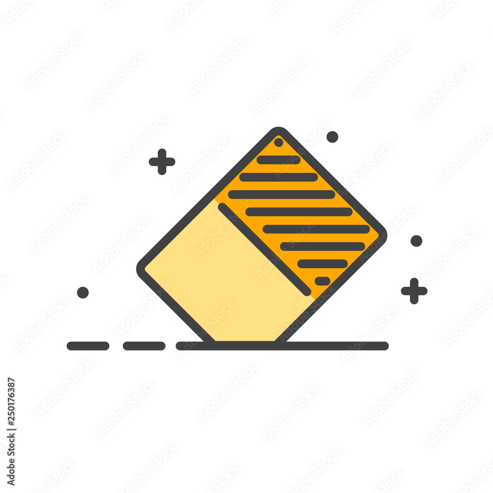 Fototapete Eraser line icon on white background for graphic and web design, Modern simple vector sign. Internet concept. Trendy symbol for website design web button or mobile app