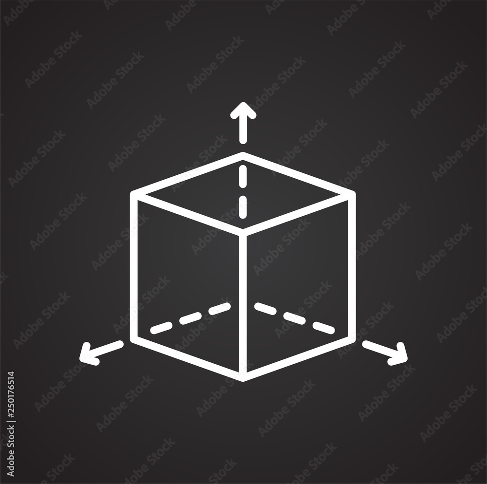 Fototapete Graphic design line icon on black background for graphic and web design, Modern simple vector sign. Internet concept. Trendy symbol for website design web button or mobile app