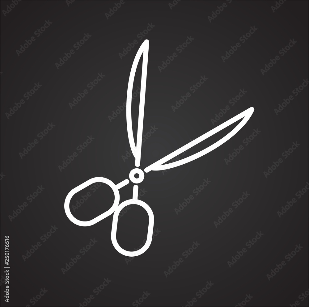 Fototapete Cut line icon on black background for graphic and web design, Modern simple vector sign. Internet concept. Trendy symbol for website design web button or mobile app