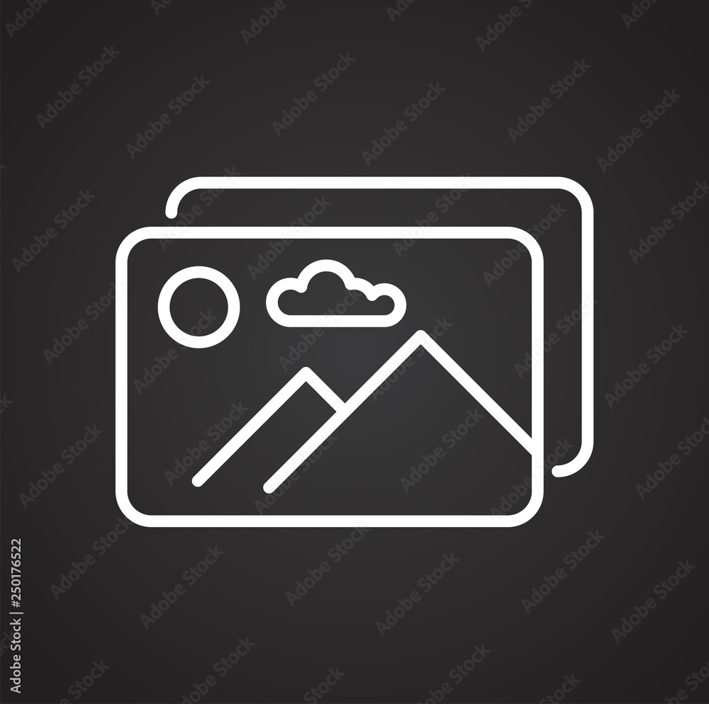 Poster Digital image line icon on black background for graphic and web design, Modern simple vector sign. Internet concept. Trendy symbol for website design web button or mobile app