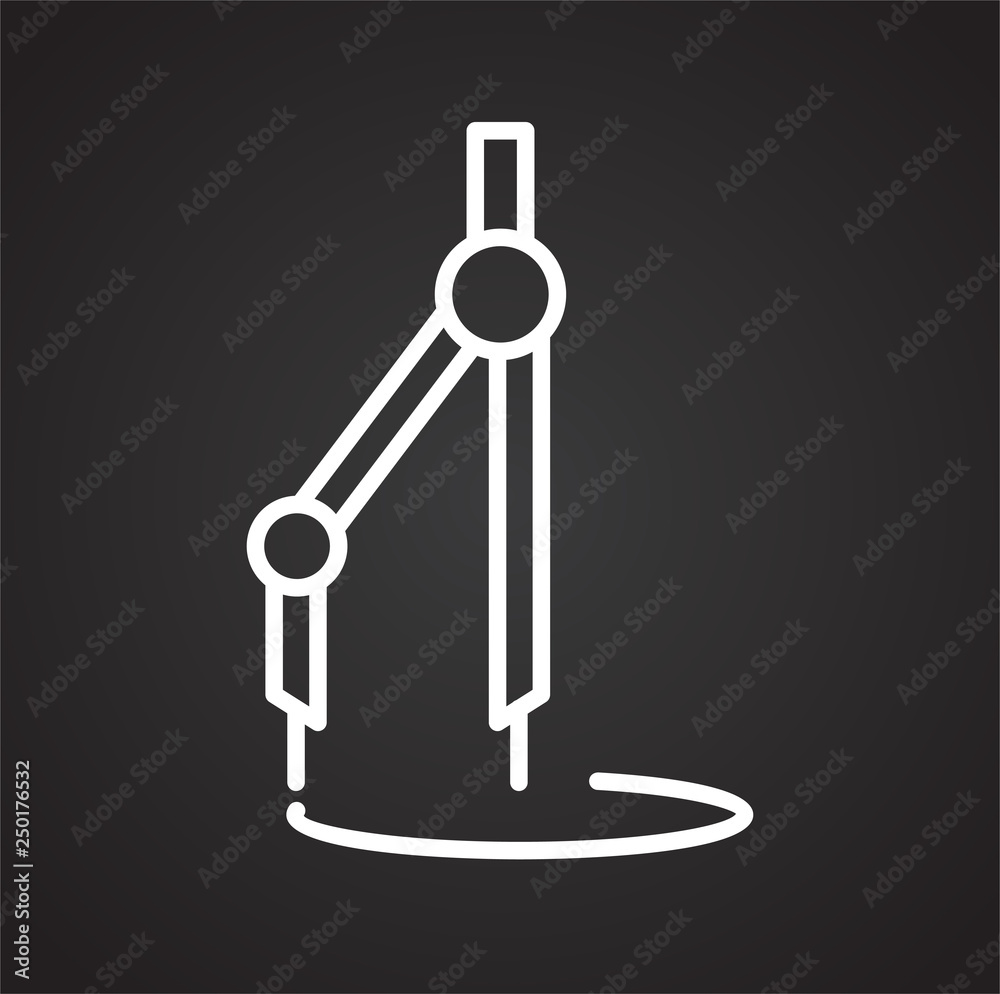 Fototapete Designer tool line icon on black background for graphic and web design, Modern simple vector sign. Internet concept. Trendy symbol for website design web button or mobile app