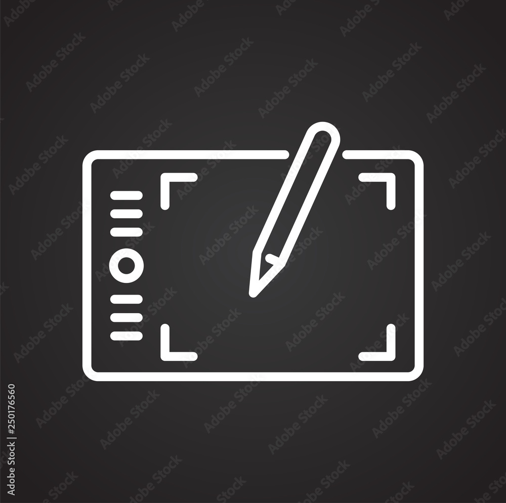 Fototapete Designer tool line icon on black background for graphic and web design, Modern simple vector sign. Internet concept. Trendy symbol for website design web button or mobile app