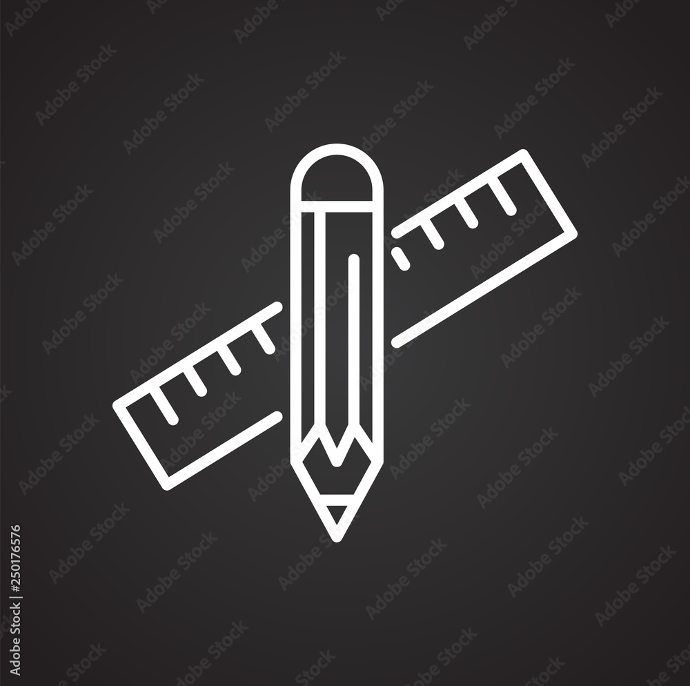 Fototapete Designer tool line icon on black background for graphic and web design, Modern simple vector sign. Internet concept. Trendy symbol for website design web button or mobile app