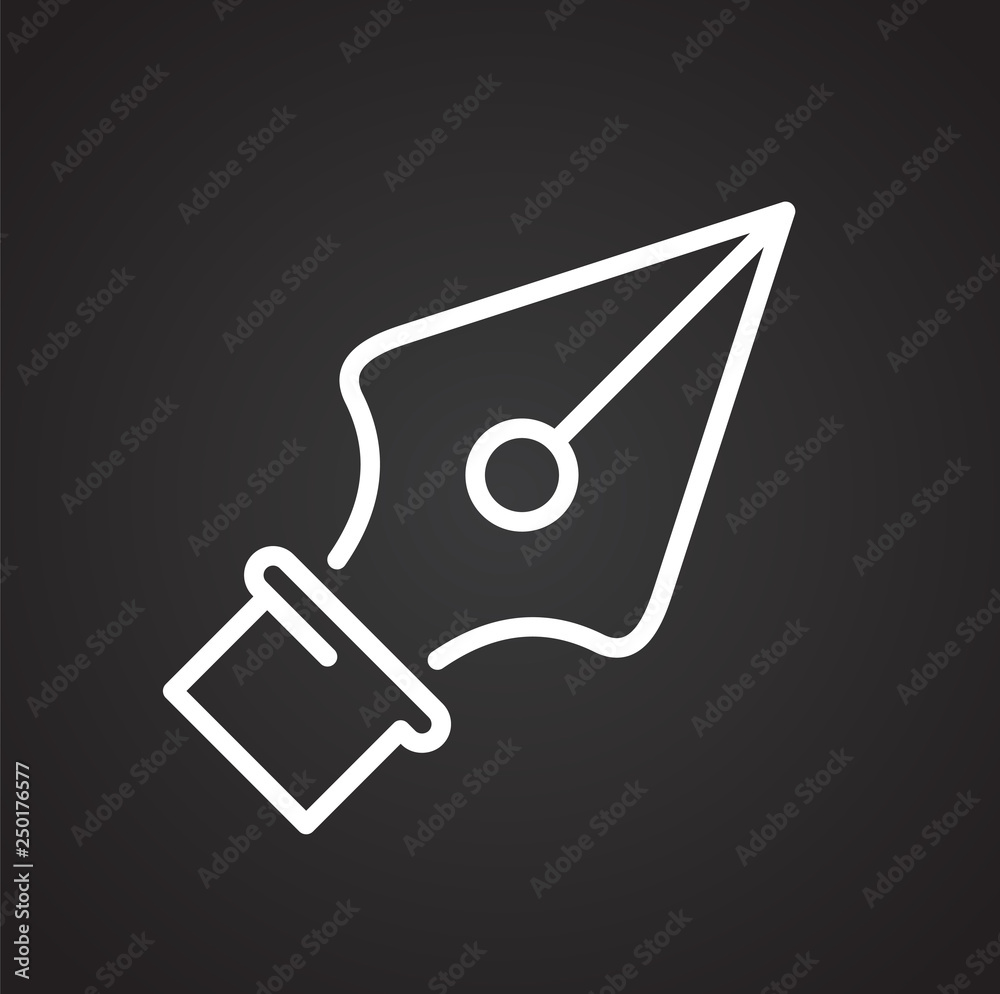 Fototapete Pen tool line icon on black background for graphic and web design, Modern simple vector sign. Internet concept. Trendy symbol for website design web button or mobile app