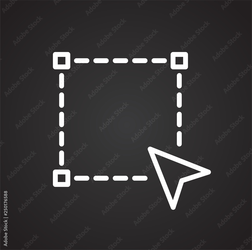 Fototapete Graphic design line icon on black background for graphic and web design, Modern simple vector sign. Internet concept. Trendy symbol for website design web button or mobile app