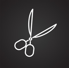 Cut line icon on black background for graphic and web design, Modern simple vector sign. Internet concept. Trendy symbol for website design web button or mobile app