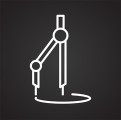 Designer tool line icon on black background for graphic and web design, Modern simple vector sign. Internet concept. Trendy symbol for website design web button or mobile app