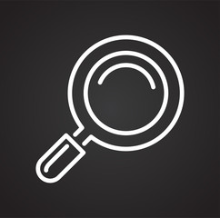 Loupe line icon on black background for graphic and web design, Modern simple vector sign. Internet concept. Trendy symbol for website design web button or mobile app