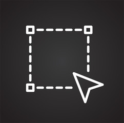 Graphic design line icon on black background for graphic and web design, Modern simple vector sign. Internet concept. Trendy symbol for website design web button or mobile app