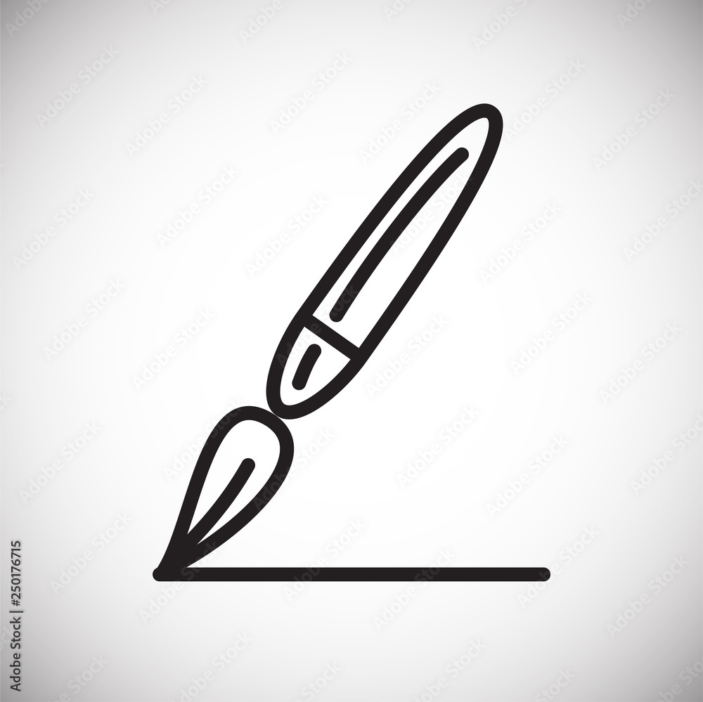 Fototapete Brush line icon on white background for graphic and web design, Modern simple vector sign. Internet concept. Trendy symbol for website design web button or mobile app
