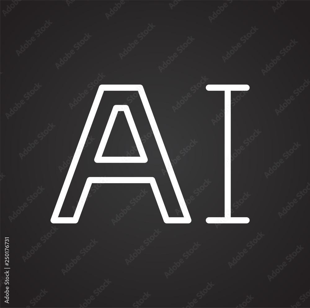 Fototapete Font line icon on black background for graphic and web design, Modern simple vector sign. Internet concept. Trendy symbol for website design web button or mobile app