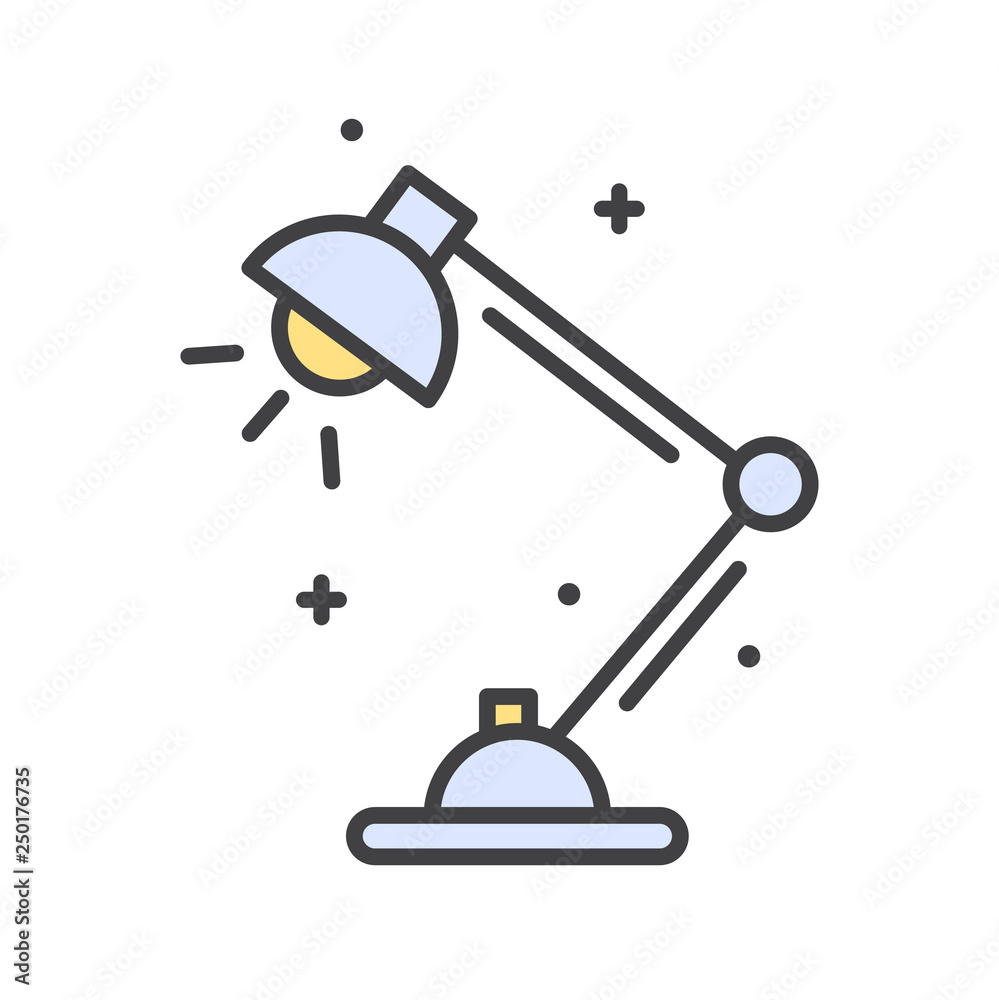 Fototapete Table lamp line icon on white background for graphic and web design, Modern simple vector sign. Internet concept. Trendy symbol for website design web button or mobile app