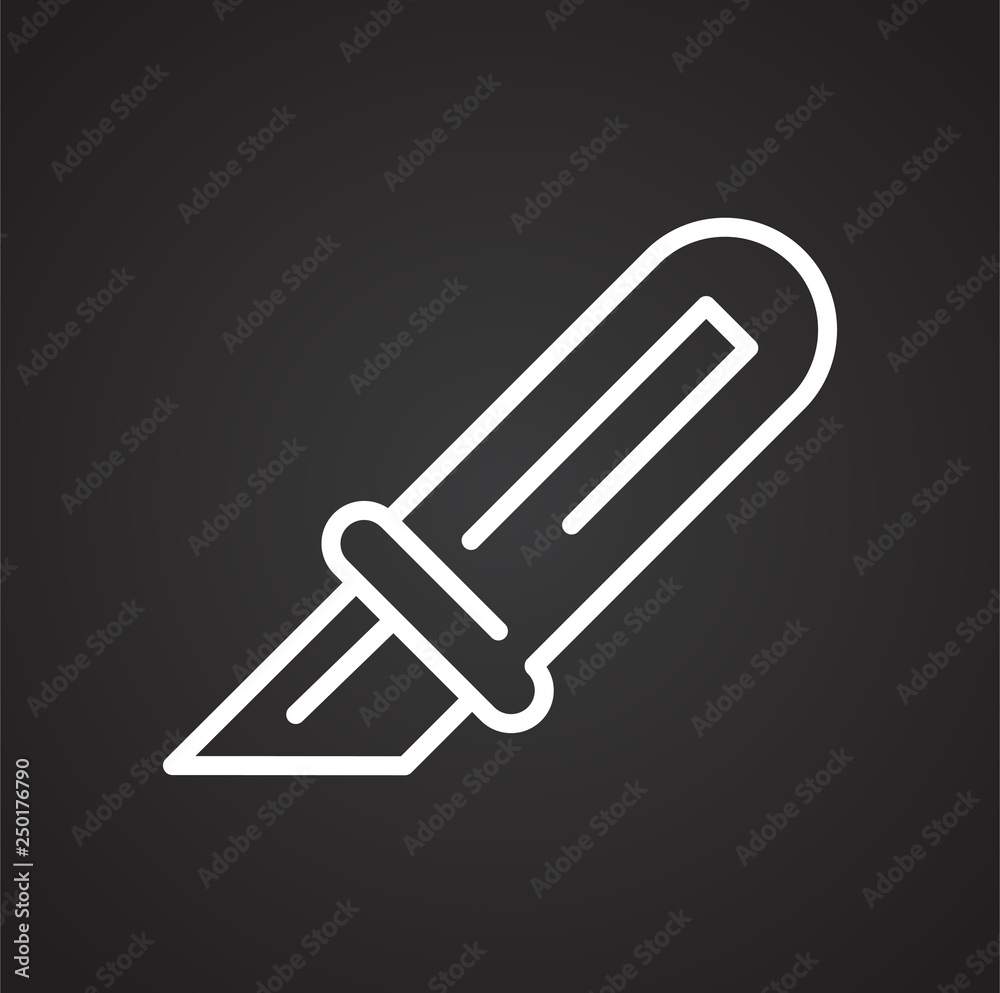 Fototapete Cut line icon on black background for graphic and web design, Modern simple vector sign. Internet concept. Trendy symbol for website design web button or mobile app
