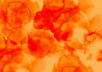 Abstract Orange watercolor art hand paint on white background,Watercolor background