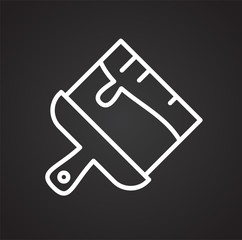 Brush line icon on black background for graphic and web design, Modern simple vector sign. Internet concept. Trendy symbol for website design web button or mobile app