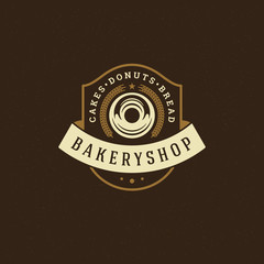 Bakery badge or label retro vector illustration.