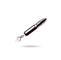 Fototapeta premium Bullet flying. fast motion flight icon