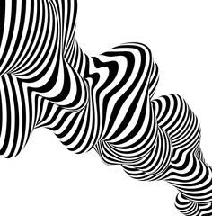 Abstract striped background wave design black and white line. Vector illustration