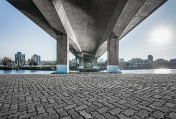 empty concrete square floor