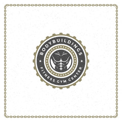 Fitness gym badge or emblem vector illustration.