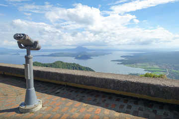 Binoculars at Taal Volcano Observation View