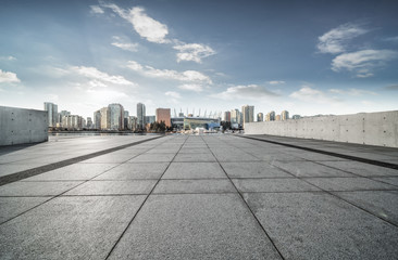 empty concrete square floor