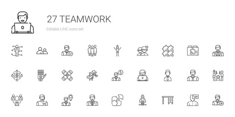teamwork icons set