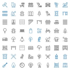 wood icons set