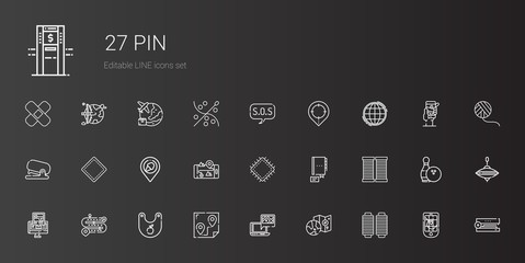 pin icons set