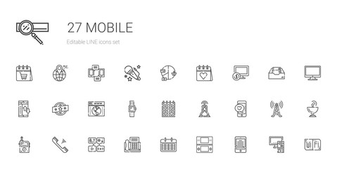 mobile icons set
